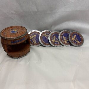Golden State Warriors Barrel Coaster Set